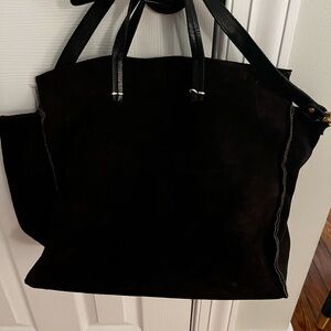 Authentic CLARE VIVIER Brown  Leather Tote Crossbody Bag